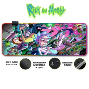 Mousepad Gamer Rick y Morty RGB/sin RGB Antideslizante 08