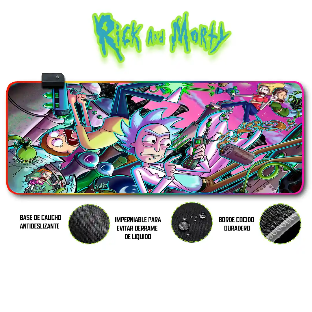 Mousepad Gamer Rick y Morty RGB/sin RGB Antideslizante 08