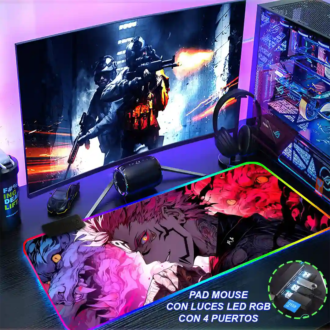 Mousepad Gamer Jujutsu Kaisen RGB/sin RGB Antideslizante 08 - Imagen 4