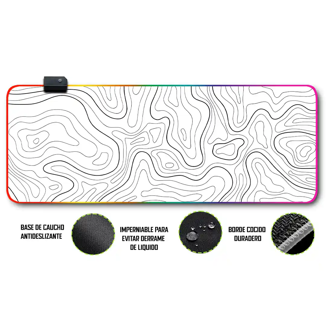 Mousepad Gamer Abstracto RGB/sin RGB Antideslizante 09