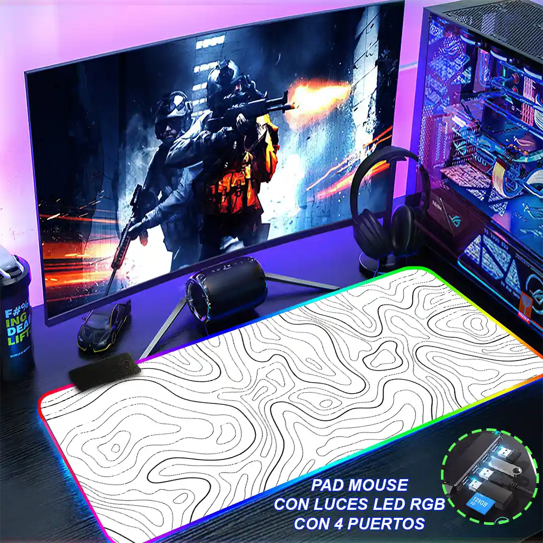 Mousepad Gamer Abstracto RGB/sin RGB Antideslizante 09 - Imagen 4