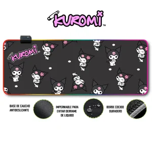 Mousepad Gamer Kuromi RGB/sin RGB Antideslizante 01