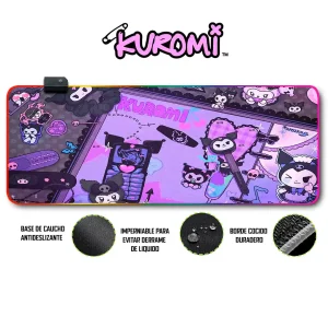 Mousepad Gamer Kuromi RGB/sin RGB Antideslizante 02