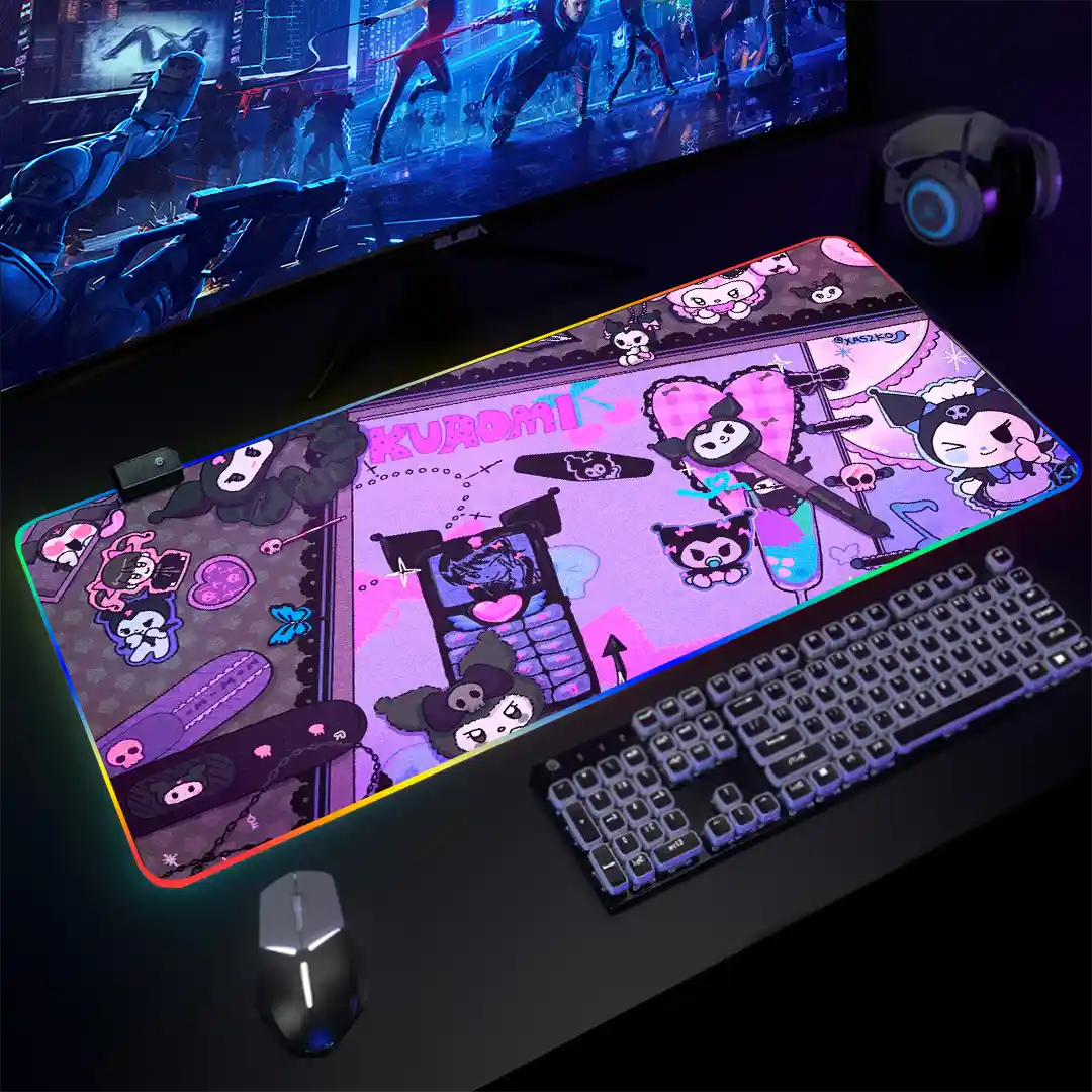 Mousepad Gamer Kuromi RGB/sin RGB Antideslizante 02 - Imagen 3