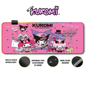 Mousepad Gamer Kuromi RGB/sin RGB Antideslizante 03