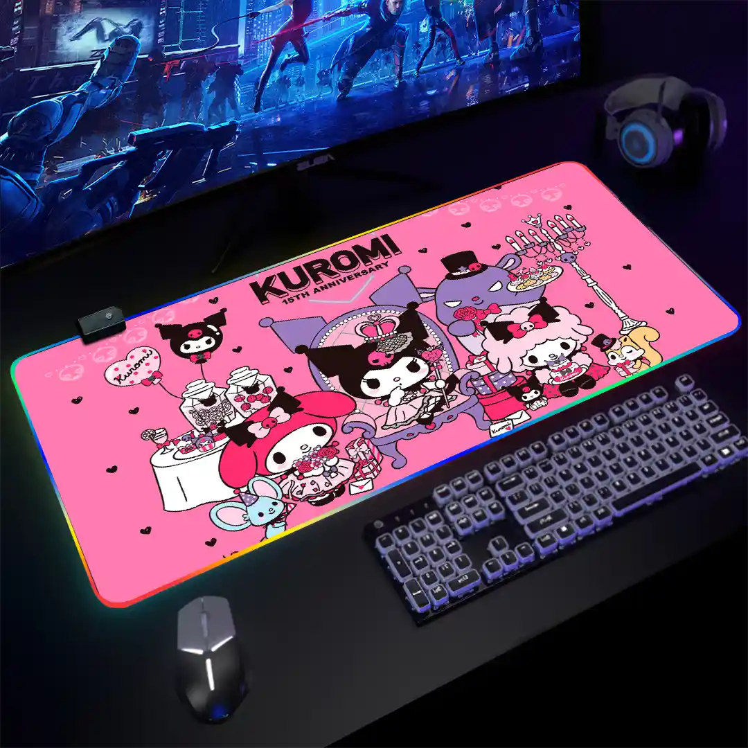 Mousepad Gamer Kuromi RGB/sin RGB Antideslizante 03 - Imagen 3