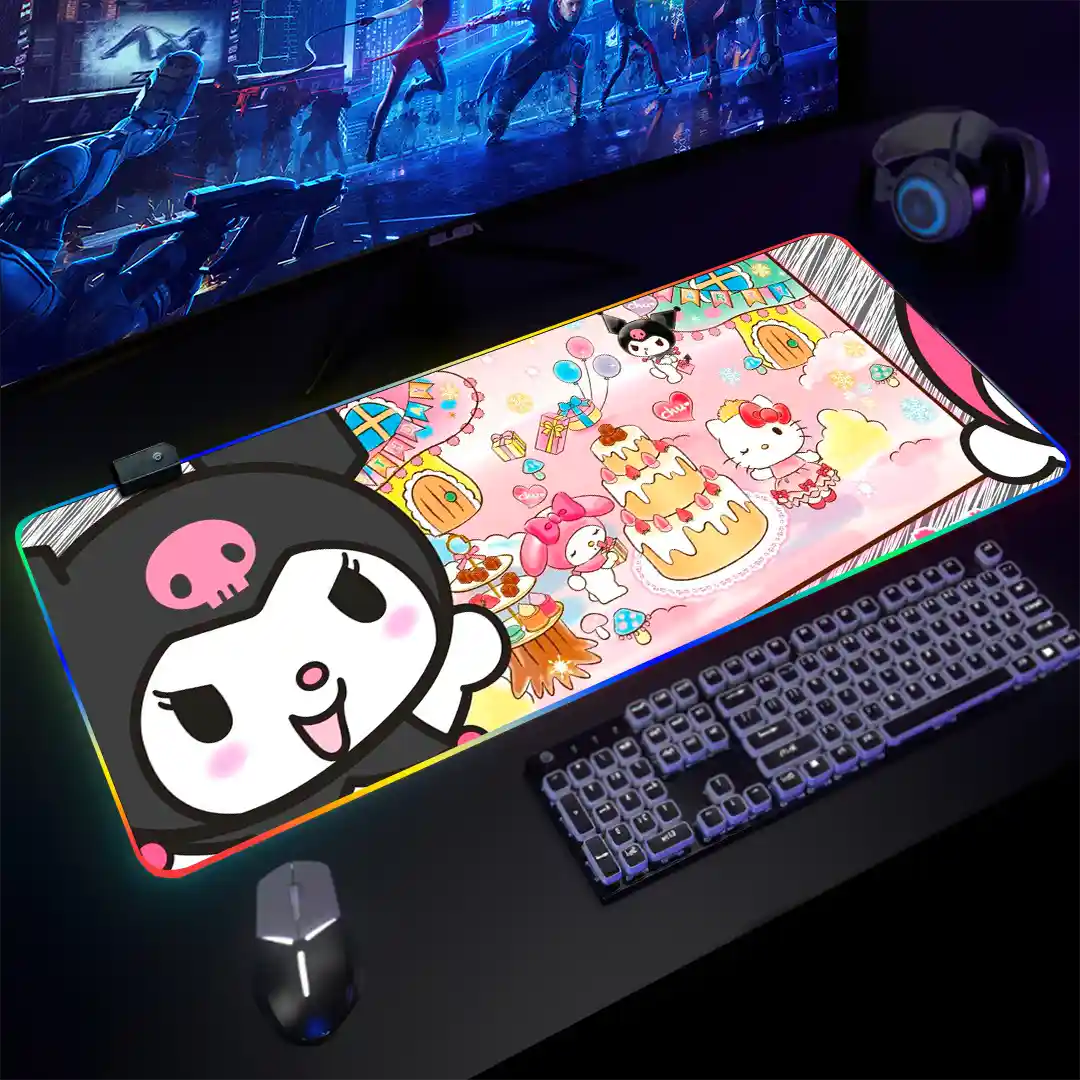 Mousepad Gamer Kuromi RGB/sin RGB Antideslizante 05 - Imagen 3