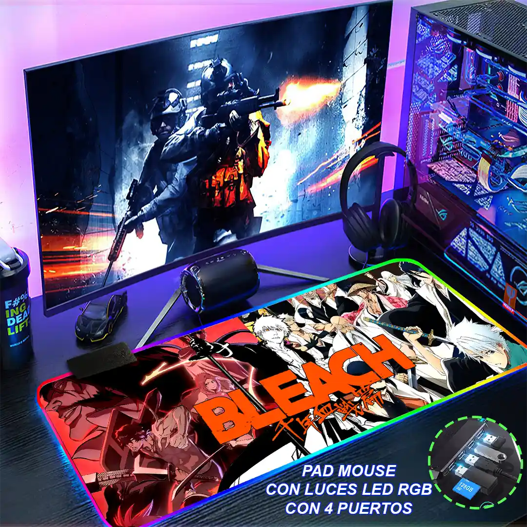 Mousepad Gamer Bleach RGB/sin RGB Antideslizante 02 - Imagen 4