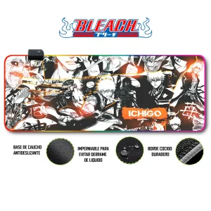Mousepad Gamer Bleach RGB/sin RGB Antideslizante 03