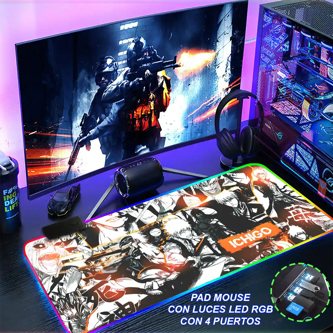 Mousepad Gamer Bleach RGB/sin RGB Antideslizante 03 - Imagen 4
