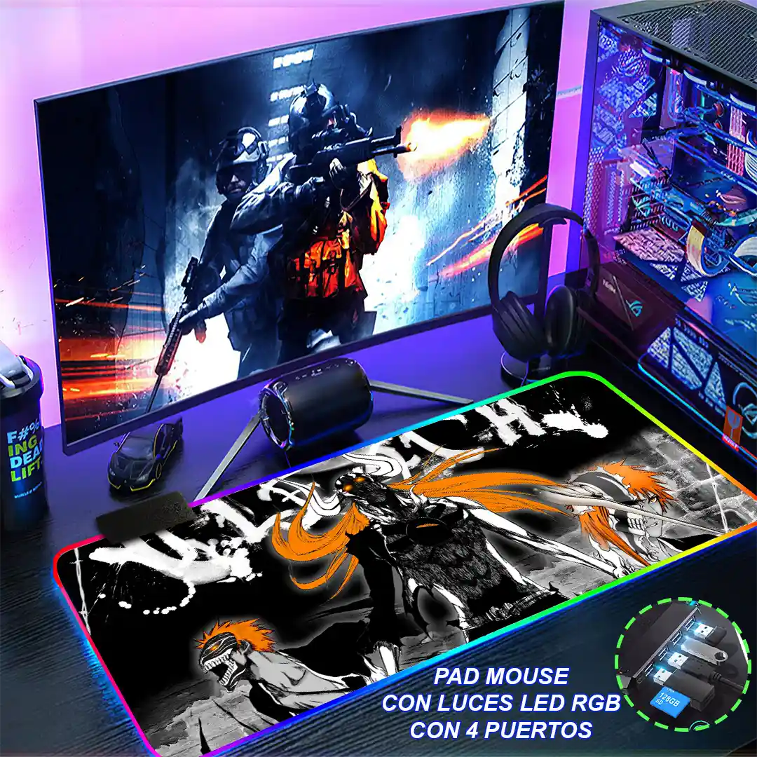 Mousepad Gamer Bleach RGB/sin RGB Antideslizante 04 - Imagen 4