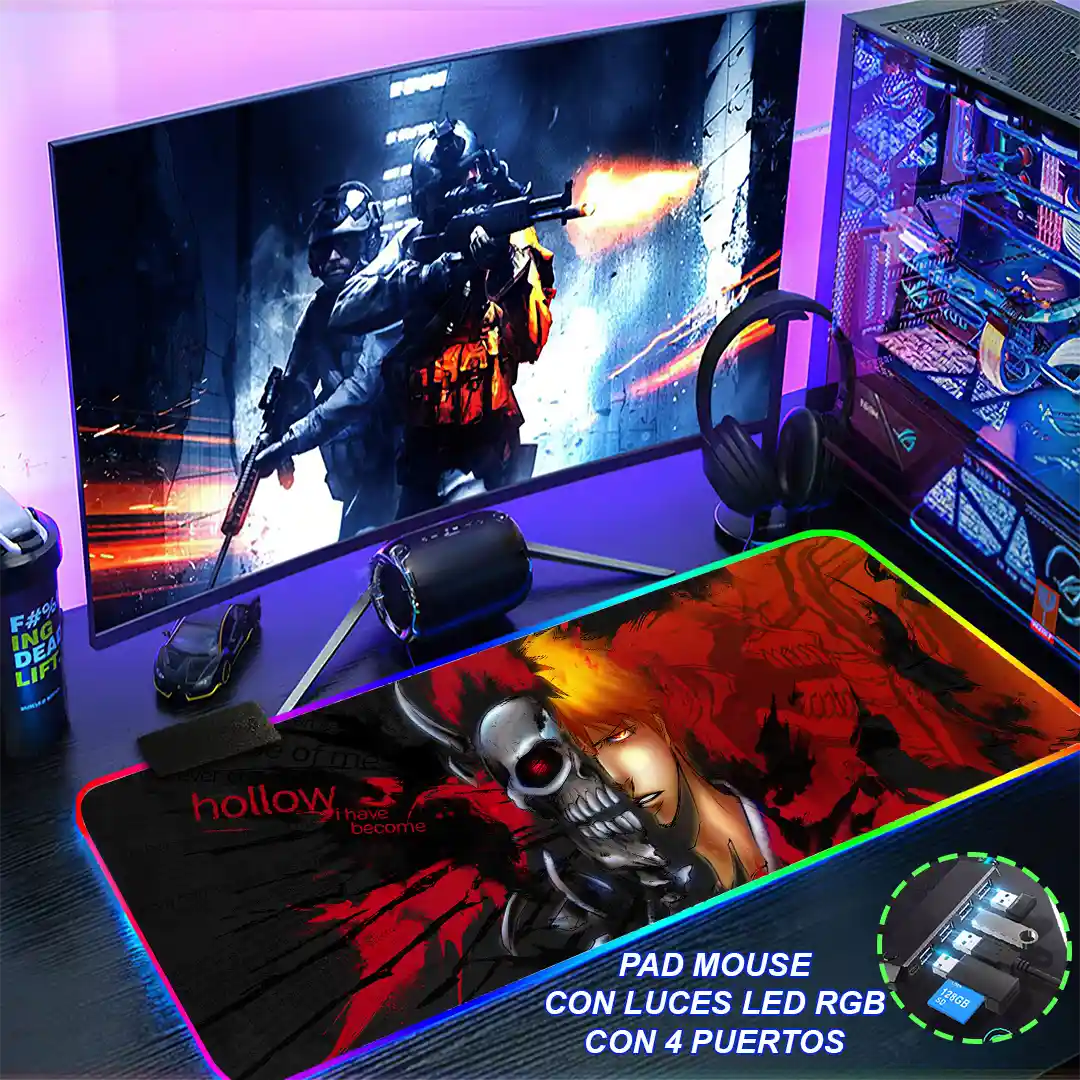 Mousepad Gamer Bleach RGB/sin RGB Antideslizante 05 - Imagen 4