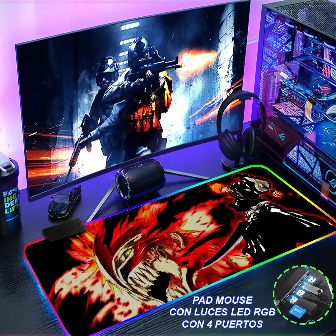 Mousepad Gamer Bleach RGB/sin RGB Antideslizante 06 - Imagen 4