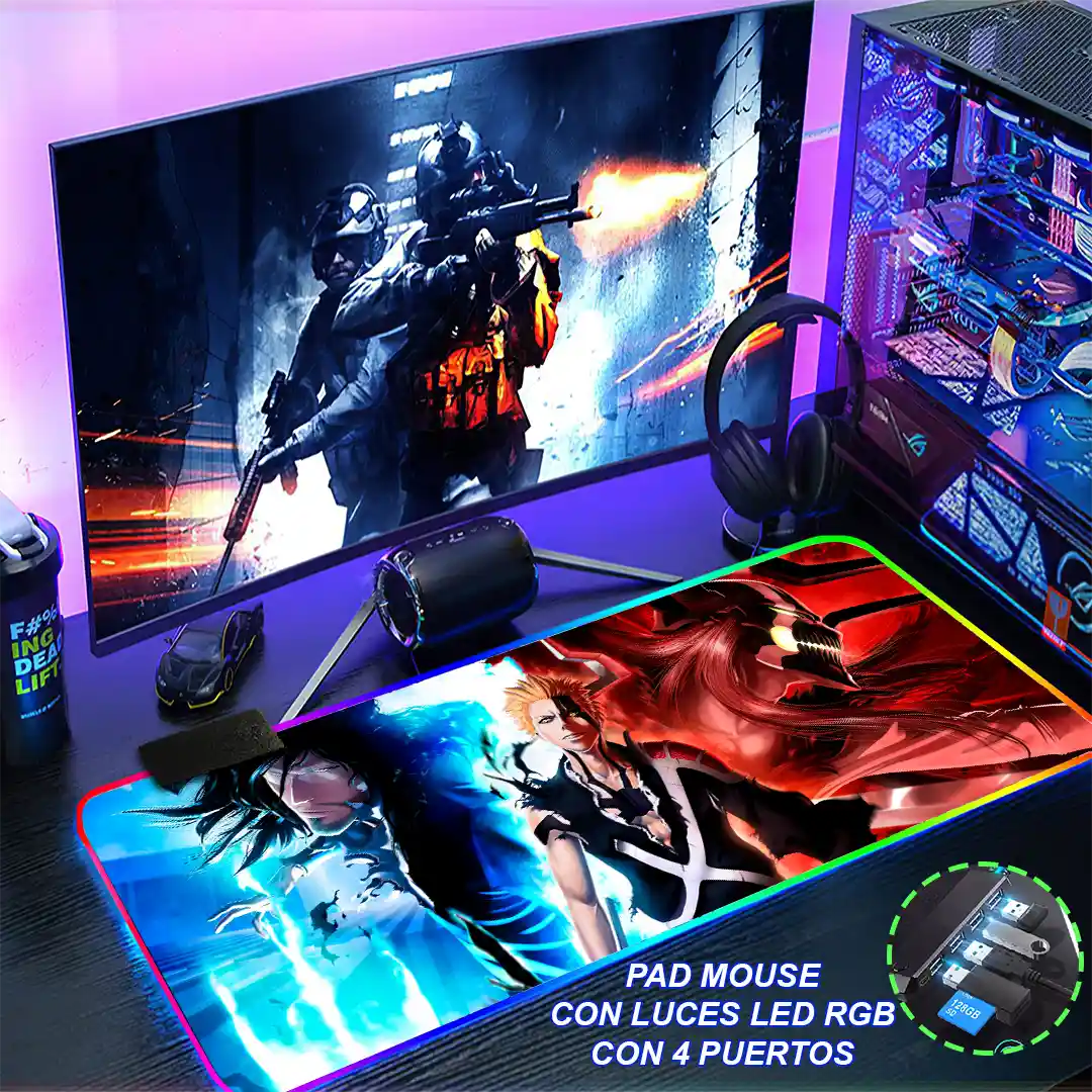 Mousepad Gamer Bleach RGB/sin RGB Antideslizante 08 - Imagen 4