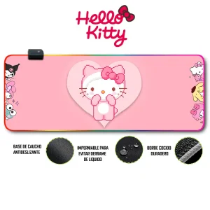 Mousepad Gamer Kitty RGB/sin RGB Antideslizante 07