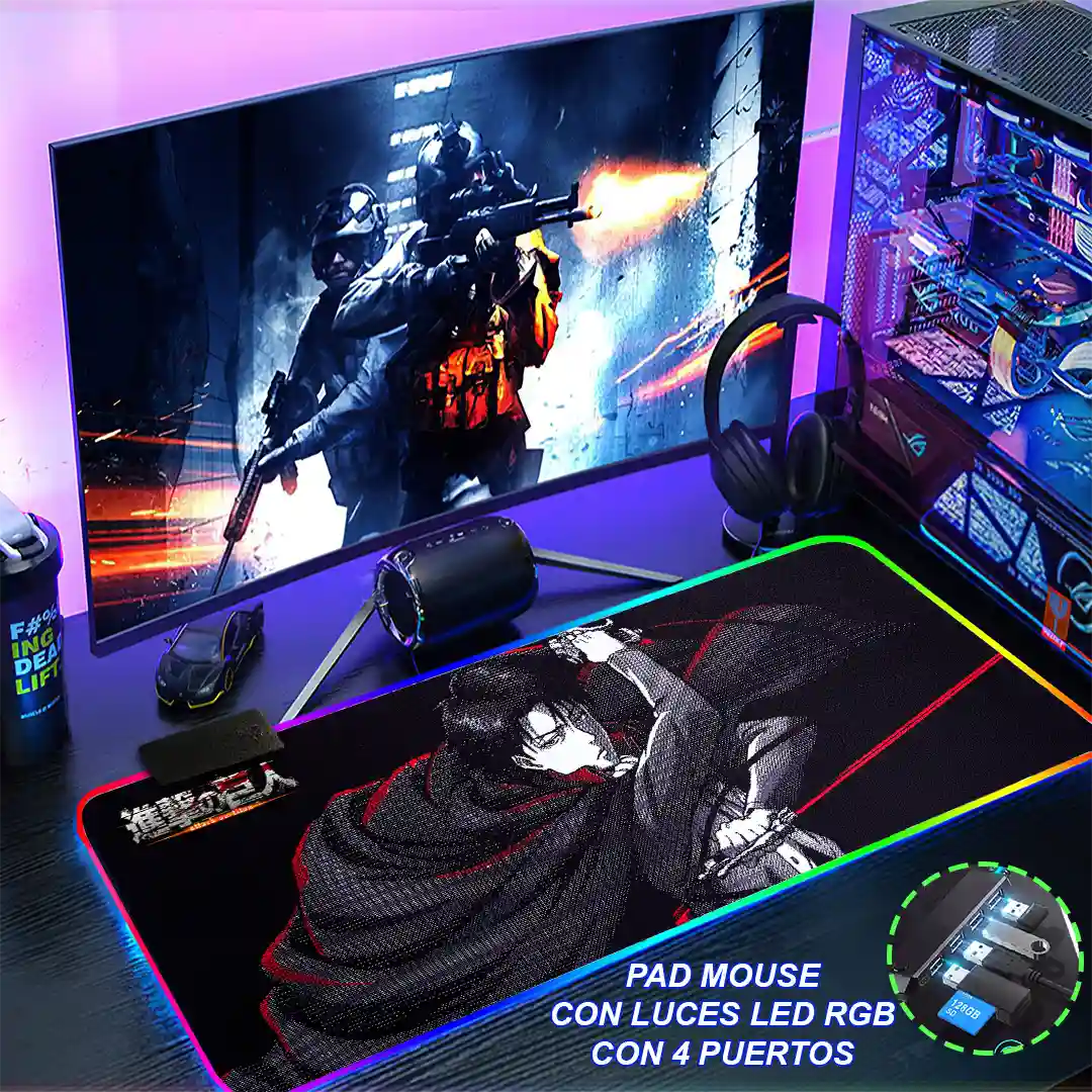 Mousepad Gamer Ataque de los Titanes RGB/sin RGB Antideslizante 11 - Imagen 4