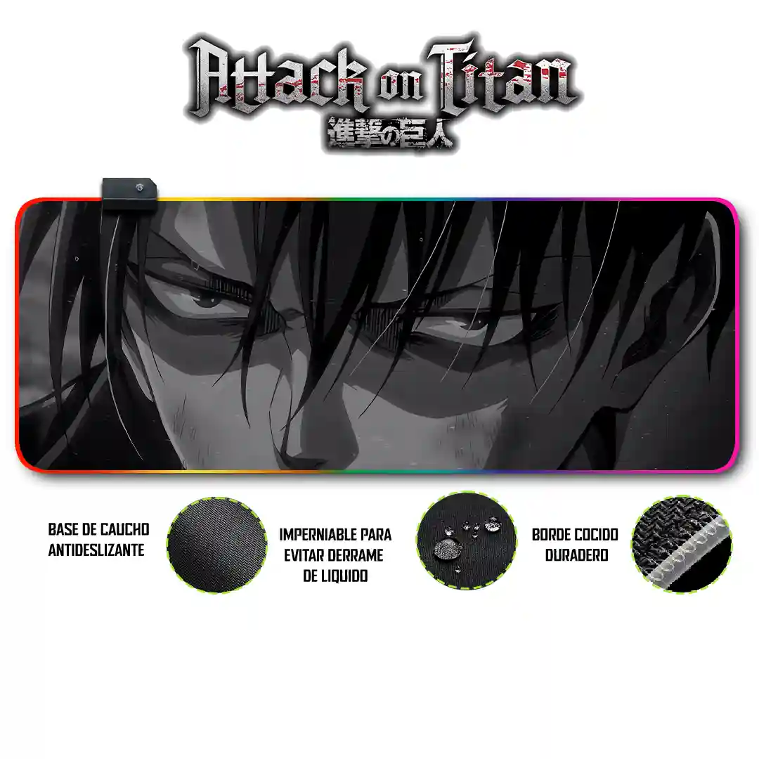 Mousepad Gamer Ataque de los Titanes RGB/sin RGB Antideslizante 12