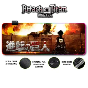 Mousepad Gamer Ataque de los Titanes RGB/sin RGB Antideslizante 13