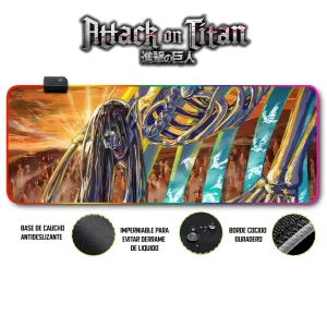 Mousepad Gamer Ataque de los Titanes RGB/sin RGB Antideslizante 15
