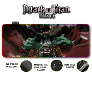Mousepad Gamer Ataque de los Titanes RGB/sin RGB Antideslizante 16