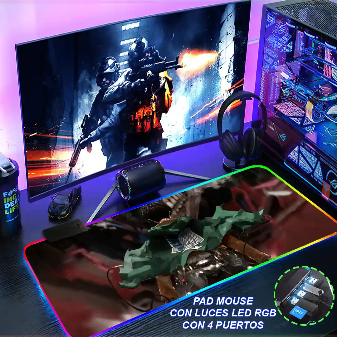 Mousepad Gamer Ataque de los Titanes RGB/sin RGB Antideslizante 16 - Imagen 4