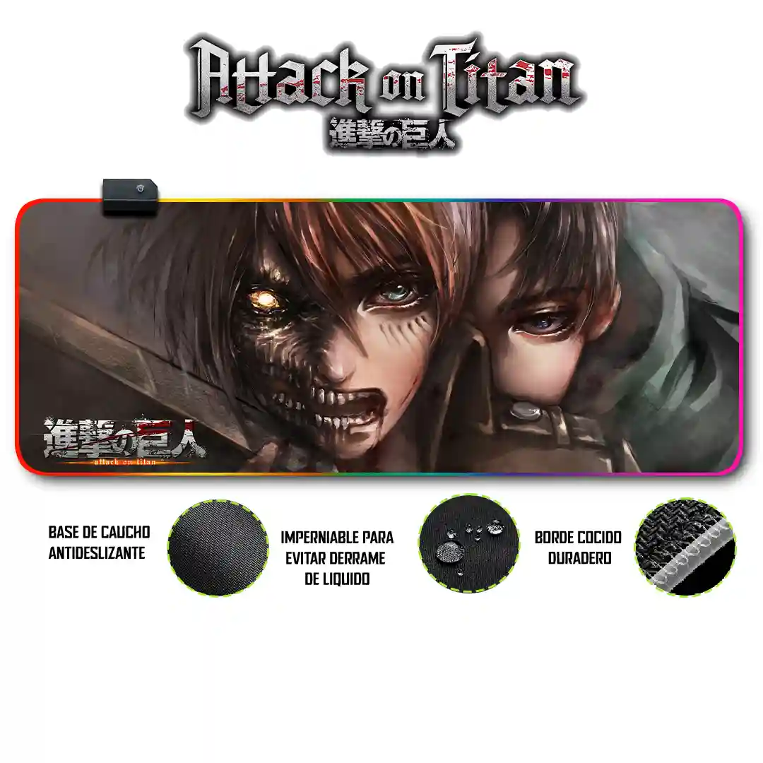 Mousepad Gamer Ataque de los Titanes RGB/sin RGB Antideslizante 04