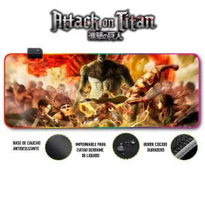 Mousepad Gamer Ataque de los Titanes RGB/sin RGB Antideslizante 06