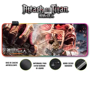 Mousepad Gamer Ataque de los Titanes RGB/sin RGB Antideslizante 08